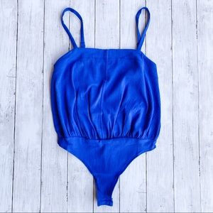 Free People Marissa Bodysuit Blue Size Small NWT